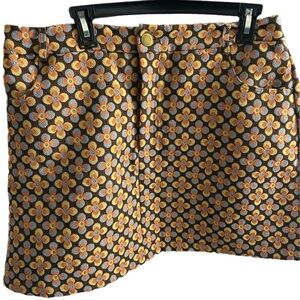 SHEIN Yellow Floral Mini Skirt